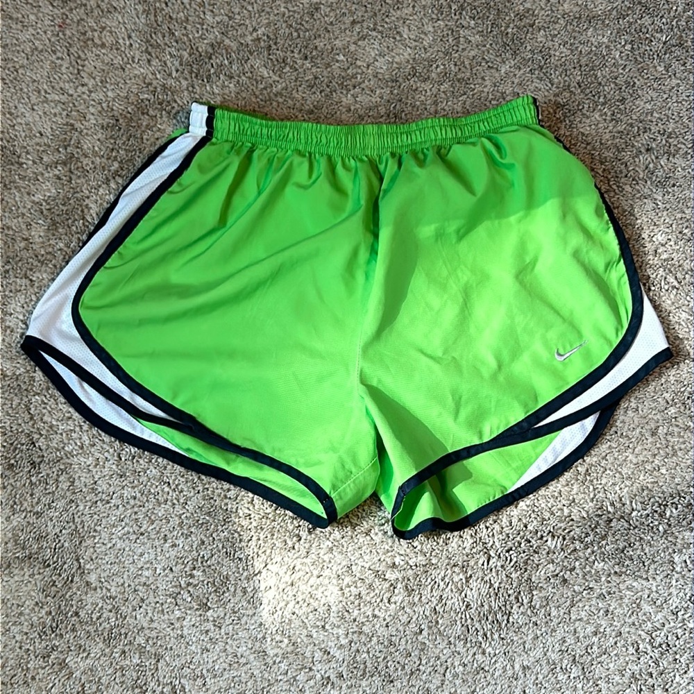 Green Nike athletic shorts, size M, barely worn